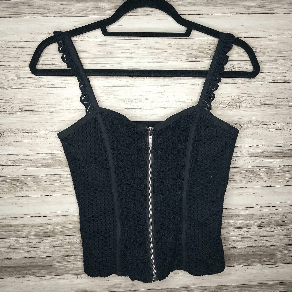 BEBE corset eyelet top size extra small womens - Picture 2 of 13